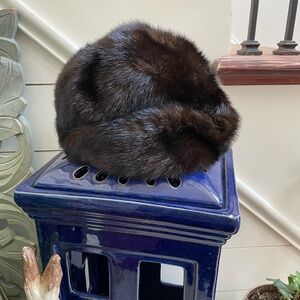 Vintage Lenore Marshall Dark Brown Mink Fur Hat